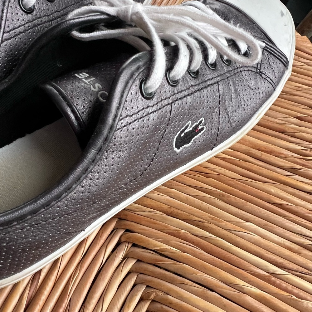Lacoste Black and White Athletic Shoes - Picture 7 of 9